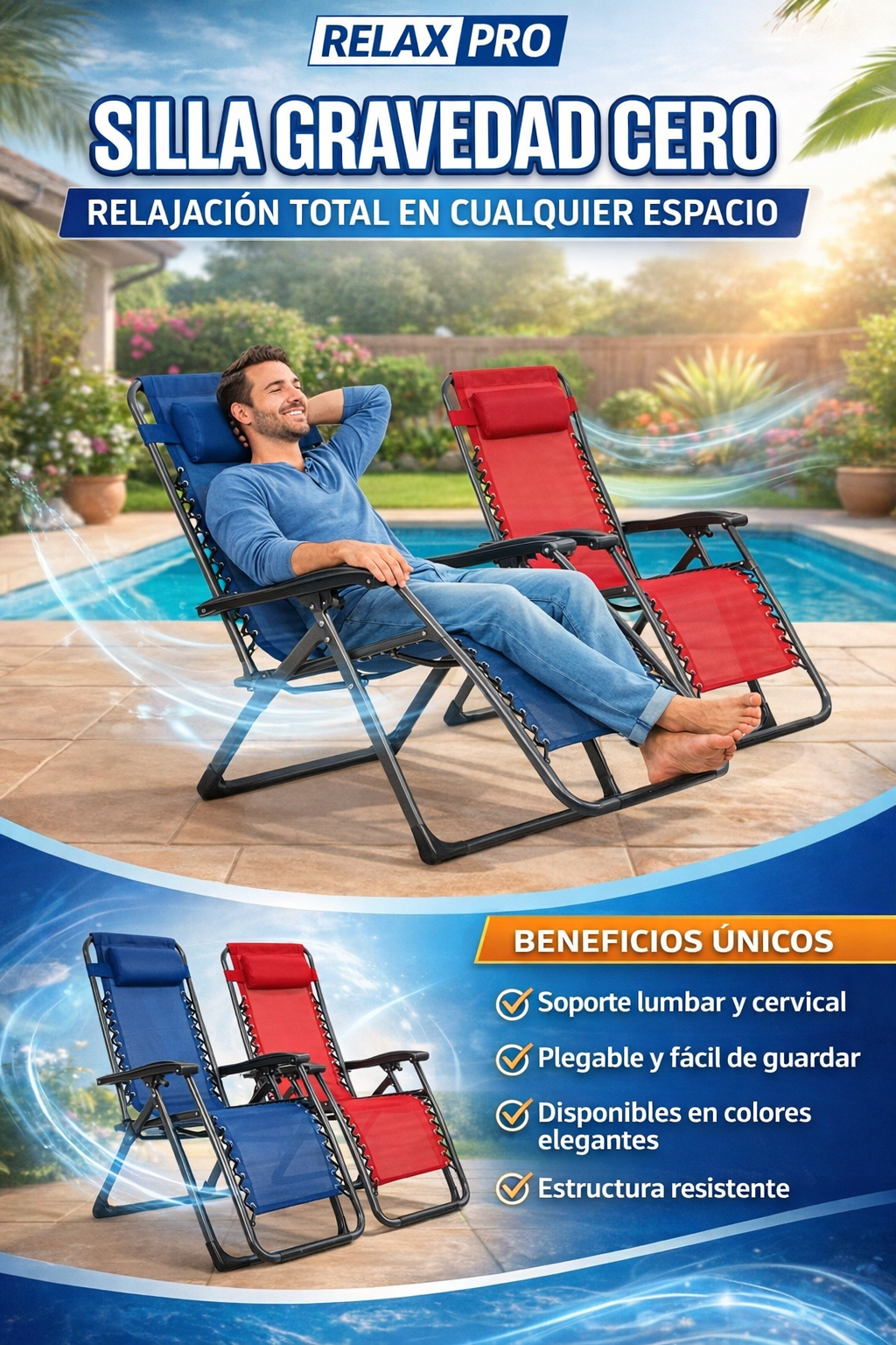 Reposera Silla Gravedad Cero Relax